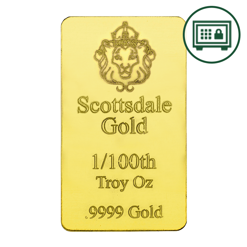 Image for 1/100 oz Scottsdale Gold Bar - Secure Storage from TD Precious Metals